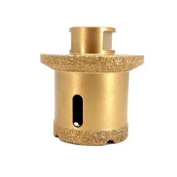 Carota Diamantata pentru ventil scurgeri in gresie portelanata, piatra, compozit, - diam. 45mm, 60mm 60° - Premium - DXDY.GOLDrill.45-6060deg