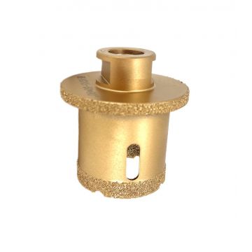 Carota Diamantata pentru ventil scurgeri in gresie portelanata, piatra, compozit, - diam. 45mm, 60mm 90° - Premium - DXDY.GOLDrill.45-6090deg