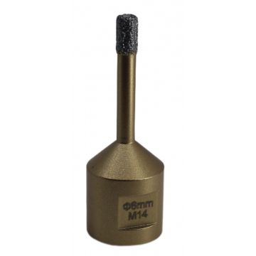 Carota diamantata pt. gresie portelanata & piatra - diam. 6mm -cu ceara- Premium - DXDY.GOLDrill.06