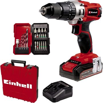 Masina de gaurit Cordless Impact Drill TE-CD 18/2 Li-i +22, 18V (red/black, Li-Ion battery 2.5Ah, case E-Box Basic + bit drill set)