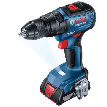 Masina de Gaurit Cu Percutie Cu Acumulator + 2 x Acumulatori GBA 18V 2.0Ah + Incarcator GAL 18V-20 Professional + L-Case GSB 18V-50