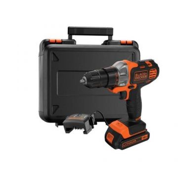 Masina de gaurit si insurubat pe acumulator Black & Decker Multievo MT218K-QW, 18 V, 800 rpm (Negru/Portocaliu)