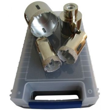 Set 4 carote diamantate pt. gresie portelanata & piatra - diam. 35, 45, 50, 68mm Super Premium - DXDH.80407.Satz4.35-68