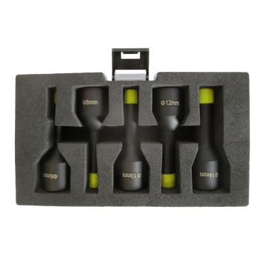 Set 5 carote diamantate pt. gresie portelanata & piatra - diam. 6, 8, 10, 12, 14 (mm) -cu ceara- Super Premium - DXDH.80406.Satz5.6-14W