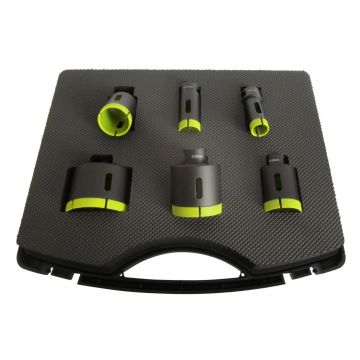 Set 6 carote diamantate pt. gresie portelanata & piatra - diam. 20, 25, 35, 40, 50, 68 (mm) - Super Premium - DXDH.80406.Satz6.20-68