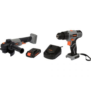 Set Autofiletantă 26nm, Polizor Unghiular 125mm, Încărcător Și Acumulator, 20v 2ah, Sthor