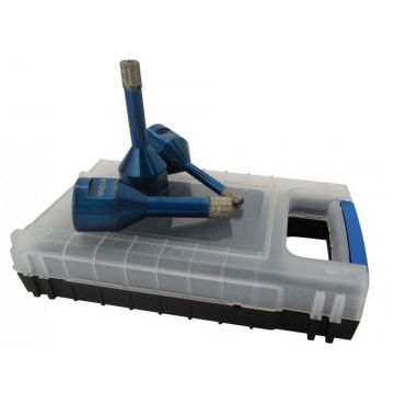 Set carote diamantata pt. gresie portelanata & piatra - diam. 6, 8, 10mm - cu ceara- Super Premium - DXDH.80407.Satz6-10W