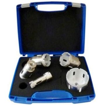 Set carote diamantate pt. gresie portelanata & piatra - diam. 20, 35, 45, 50, 68mm Super Premium - DXDH.80407.Satz20-68