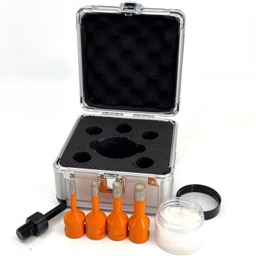 Set carote diamantate pt. gresie portelanata & piatra - diam. 6, 8, 10, 12 mm - 3DTECH - Super PREMIUM - DXDY.NEODRILL.MiniSet