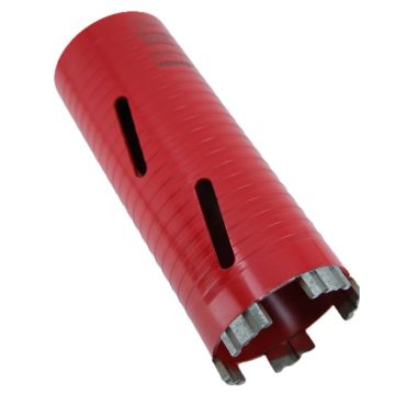 Carota diamantata Super PREMIUM ø76mm x 180mm x M16 pentru gaurire Beton armat, Zidarie, Granit - DXQZ.REDCORE.76