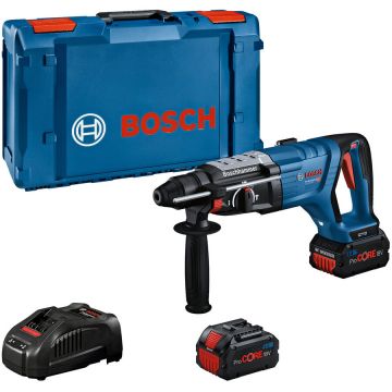 GBH 18V-28D Ciocan rotopercutor SDS Plus 3.4J + 2xProCORE 18V 5.5Ah + GAL 1880 CV