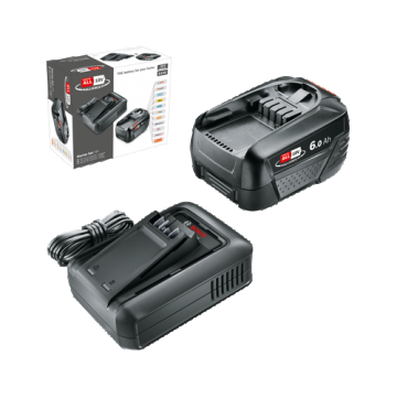 Set acumulator si incarcator Bosch 1600A032A8 18 V, 1 x 6,0 Ah + AL 18V-44 (Negru)