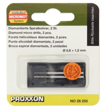 Set burghie diamantate pentru pietre semipretioase  Proxxon 28255, O0.8-O1.2 mm, 2 piese