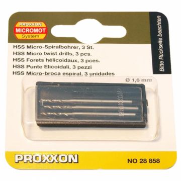 Set burghie HSS pentru metal, plastic si lemn Proxxon 28858, O1.6 mm, 3 bucati